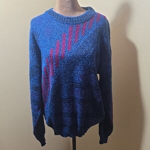 Le Tigre Blue and Pink Crew Neck Sweater